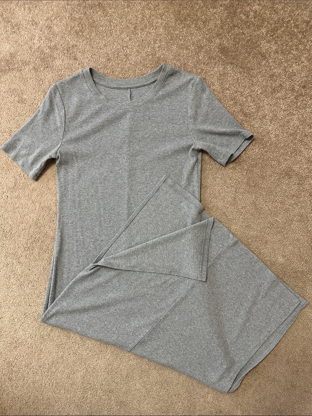 a new day Heather Gray Midi Tee Dress